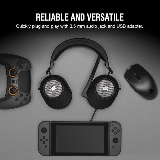 CORSAIR HS65 SURROUND Wired Gaming Headset – Dolby Atmos, SonarWorks, Multi-Platform for PC, PS5, Xbox, and More (Carbon) - Image 3
